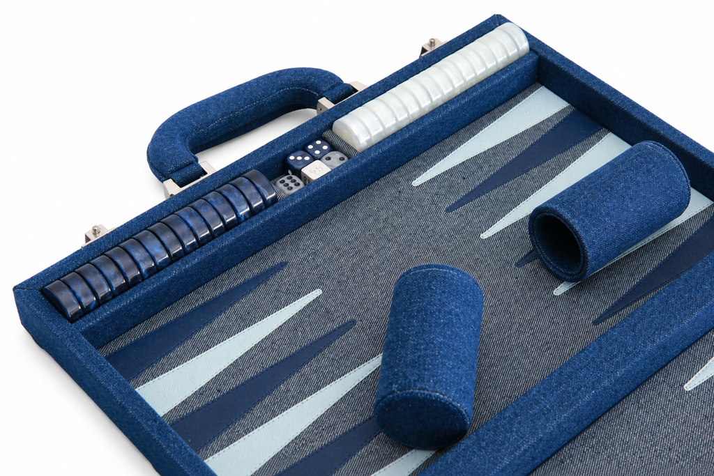 Backgammon Travel Size - Mezclilla Oscura